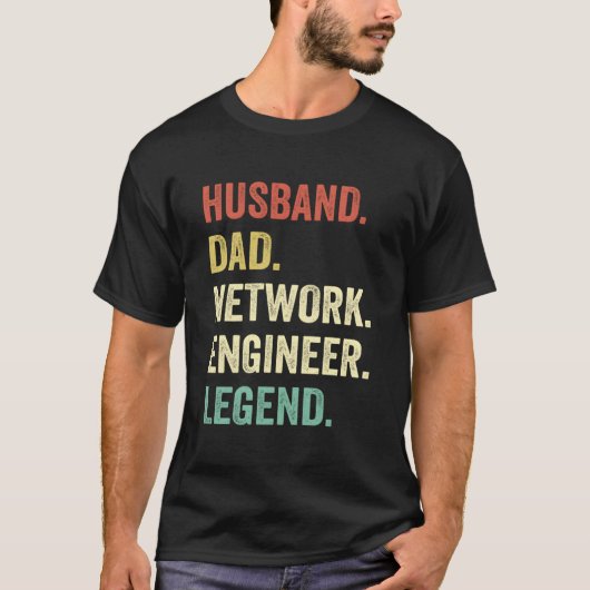 Network Engineer Dada Husband Network Specialist T-Shirt (Vorderseite)