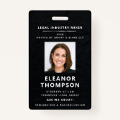 Networking Black Modern Elegantes Foto QR Business Ausweis (Vorderseite)