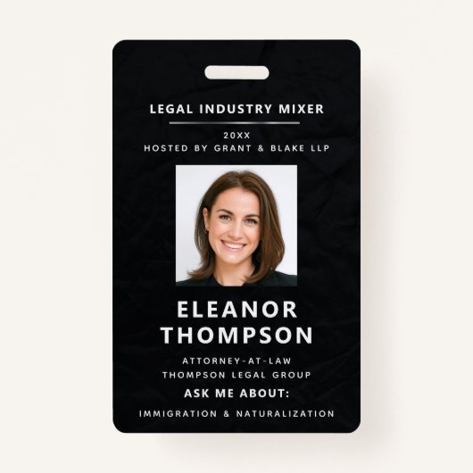 Networking Black Modern Elegantes Foto QR Business Ausweis (Vorderseite)