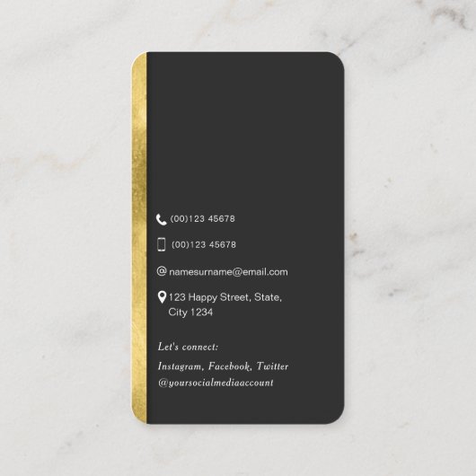 Networking QR Code Modernes, trendiges Gold berufl Visitenkarte (Rückseite)