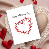 Netz and Black Hearts Valentines Design Ankündigungspostkarte