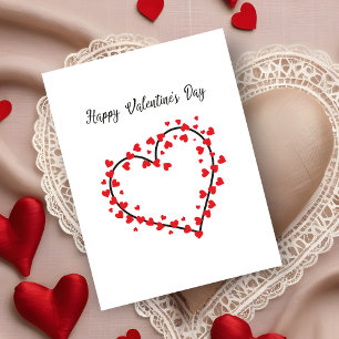 Netz and Black Hearts Valentines Design Ankündigungspostkarte