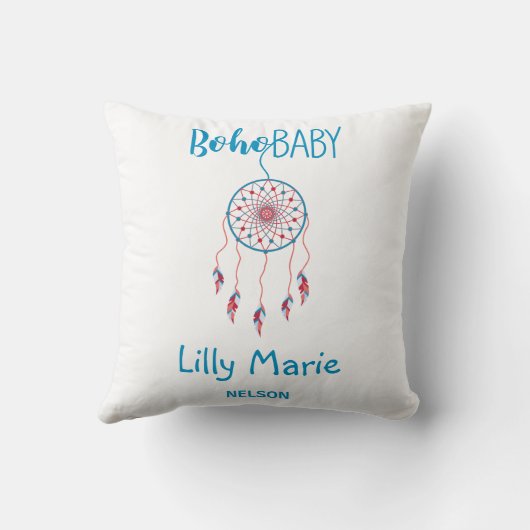 Netz and Blue Colorful Dreamcatcher Design Kissen (Rückseite)