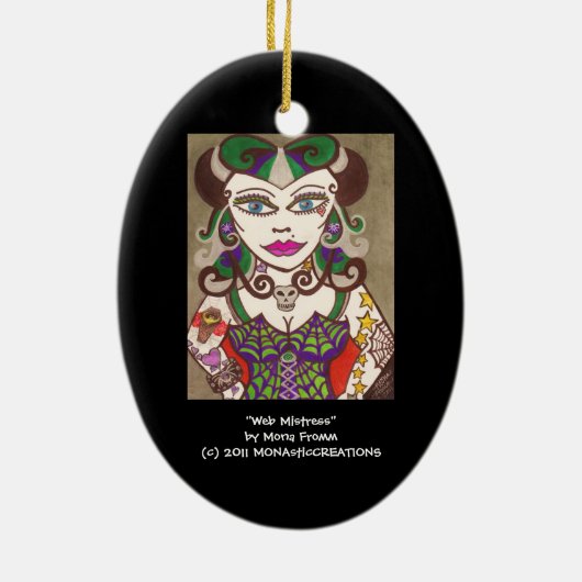 "Netz-Geliebte " Keramikornament (Hinten)