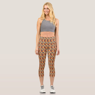 Netz mehrfarbiger Dreiecke Capri Leggings