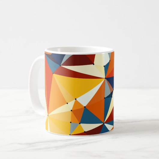 Netz mehrfarbiger Dreiecke Kaffeetasse (Vorderseite Links)