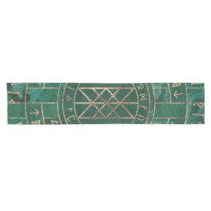 Netz von Wyrd - Malachit, Leder und Gold Kurzer Tischläufer