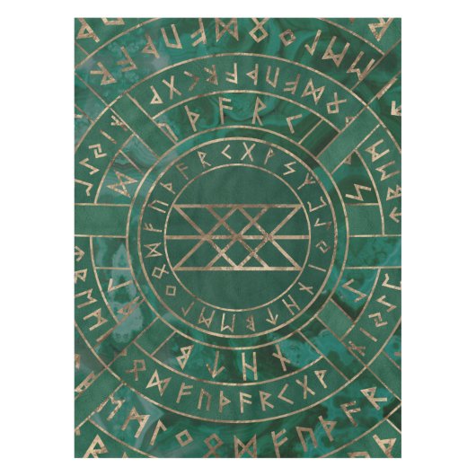 Netz von Wyrd - Malachit, Leder und Gold Tischdecke (Vorderseite)