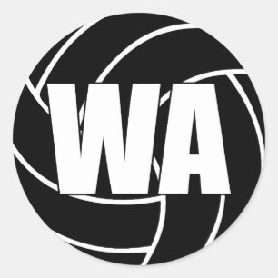 Netzball-Wingangriff, WA, Netball-Team-Sticker Runder Aufkleber