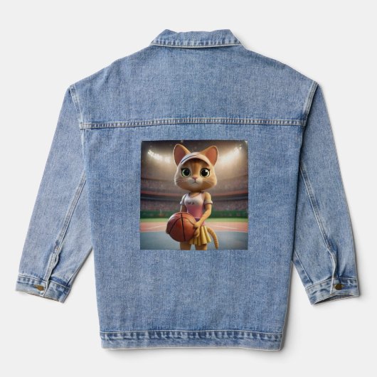 Netzballkatze, weiblich jeansjacke (Rückseite)