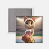 Netzballkatze, weiblich magnet (Vorderseite/Rückseite)