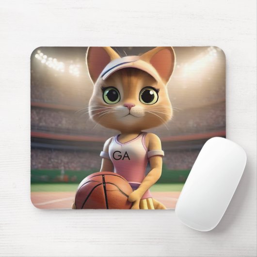 Netzballkatze, weiblich mousepad (Mit Mouse)
