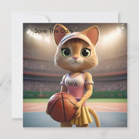 Netzballkatze, weiblich save the date (Vorderseite)