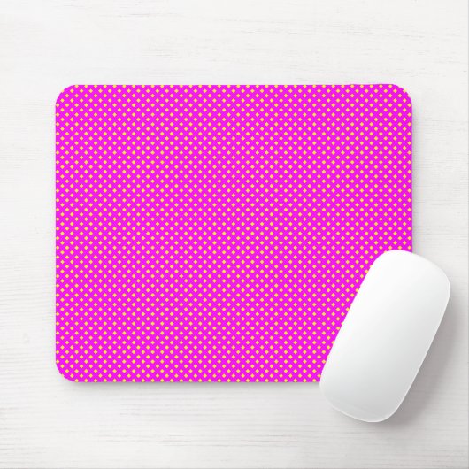 Netzmuster Magenta mit Gelb Mousepad (Mit Mouse)