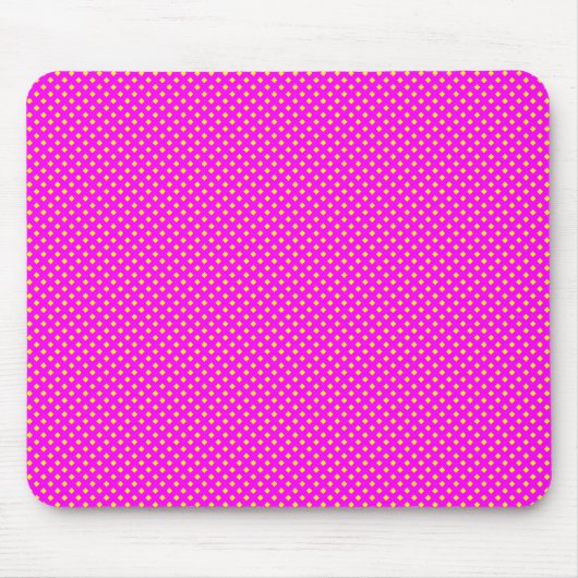 Netzmuster Magenta mit Gelb Mousepad (Vorne)