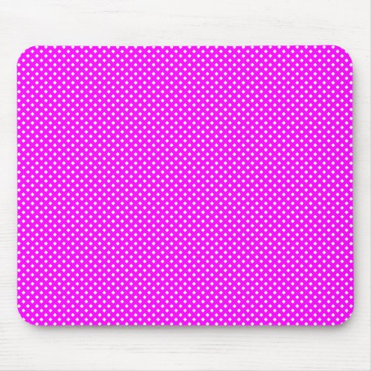 Netzmuster Magenta mit Weiß Mousepad (Vorne)