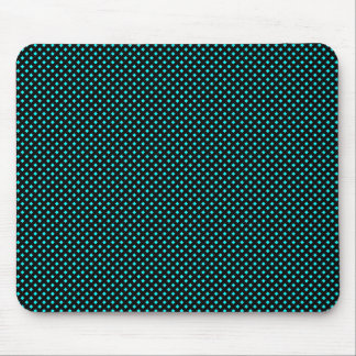 Netzmuster Schwarz mit Cyan Blue Mousepad