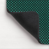 Netzmuster Schwarz mit Türkis Mousepad (Ecke)