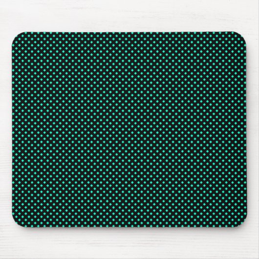 Netzmuster Schwarz mit Türkis Mousepad (Vorne)