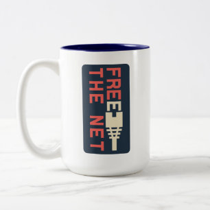Netzneutralität frei vom Netz Zweifarbige Tasse