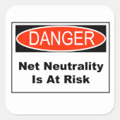 Netzneutralität ist gefährdet quadratischer aufkleber (Vorderseite)