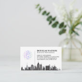 Netzwerk-Logo | City Skyline Visitenkarte (Stehend Vorderseite)