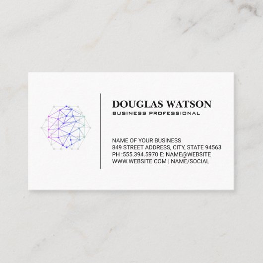 Netzwerk Modernes, farbiges Tech-Logo Visitenkarte (Vorderseite)