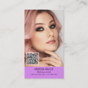 Netzwerk QR Code Make-up Künstler Vertikal Foto B Visitenkarte