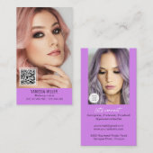 Netzwerk QR Code Make-up Künstler Vertikal Foto Bu Visitenkarte (Vorne/Hinten)