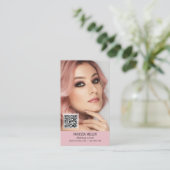 Netzwerk QR Code Make-up Künstler Vertikal Foto Bu Visitenkarte (Stehend Vorderseite)