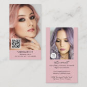 Netzwerk QR Code Make-up Künstler Vertikal Foto Bu Visitenkarte (Vorne/Hinten)