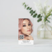 Netzwerk QR Code Make-up Künstler Vertikal Foto Bu Visitenkarte (Stehend Vorderseite)
