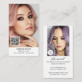 Netzwerk QR Code Make-up Künstler Vertikal Foto Bu Visitenkarte (Vorne/Hinten)