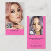 Netzwerk QR Code Make-up Künstler Vertikal Foto Bu Visitenkarte (Vorne/Hinten)