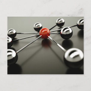 Netzwerk rot postkarte
