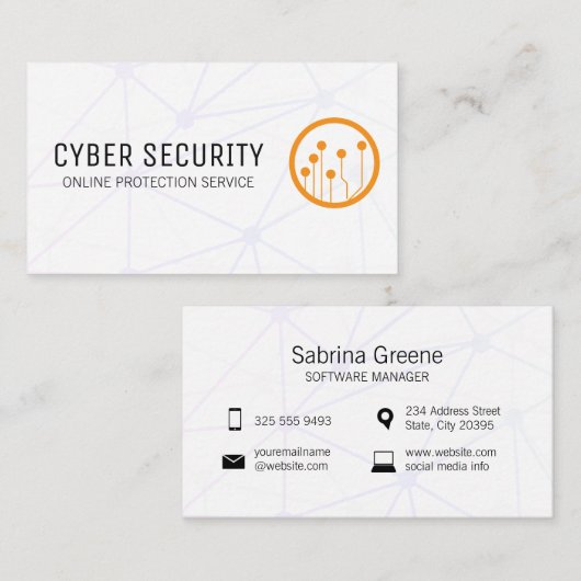 Netzwerk | Technisches Leitungs-Logo Visitenkarte (Vorne/Hinten)