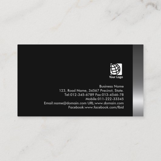 Netzwerkingenieur Computer-Dunkelchrome Visitenkarte (Rückseite)