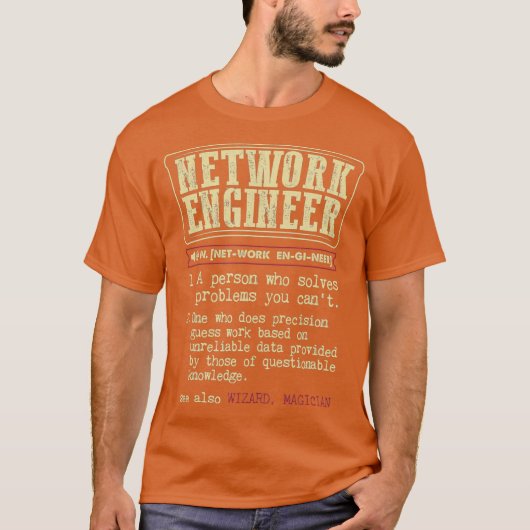 Netzwerkingenieur-Geschenk Funny Dictionary T-Shirt (Vorderseite)