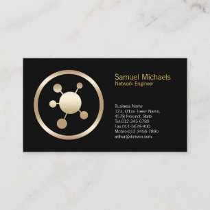 Netzwerkpunkte-Symbol Netzwerkingenieur-Visitenkar Visitenkarte