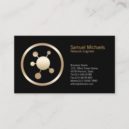 Netzwerkpunkte-Symbol Netzwerkingenieur-Visitenkar Visitenkarte (Vorderseite)