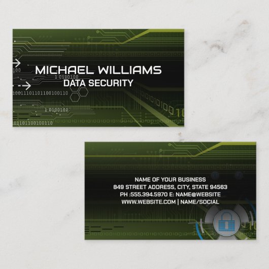 Netzwerksicherheit | Cyberschutz | Codierung Visitenkarte (Vorne/Hinten)