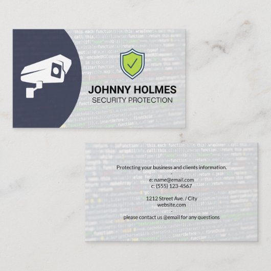 Netzwerksicherheit | Sicherheitskamera Visitenkarte (Vorne/Hinten)