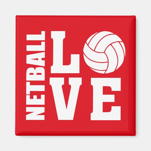 Netzwerkspieler, Red Netball Liebe Magnet (Vorne)