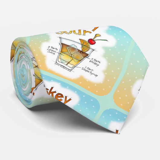 NETZWERTE - WHISKEY SOUR RECIPE COCKTAIL ART KRAWATTE (Gerollt)