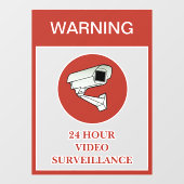 NEU! 24-Stunden-Warnung zur Videoüberwachung Fensteraufkleber (Blatt)
