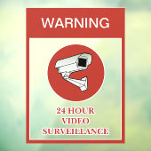 NEU! 24-Stunden-Warnung zur Videoüberwachung Fensteraufkleber (Blatt 3)