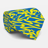 Neu Abstrakter Geo Azure Blue & Yellow Krawatte (Gerollt)