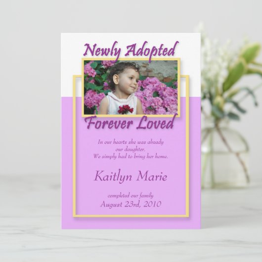 Neu Adoptiert, Forever Loved ~ Ankündigungen (Stehend Vorderseite)