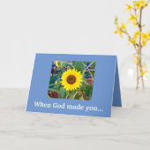 Neu, als Gott dich gemacht hat. Happy Birthday Car Karte (Gelbe Blume)