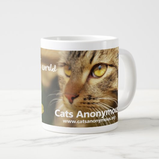 Neu! Anonymes… ein Schlückchen der Stützkatzen auf Jumbo-Tasse (Vorderseite Rechts)